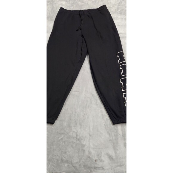Victoria Secret Pink IVY Fleece Campus Sweatpants Medium Black - Picture 1 of 6